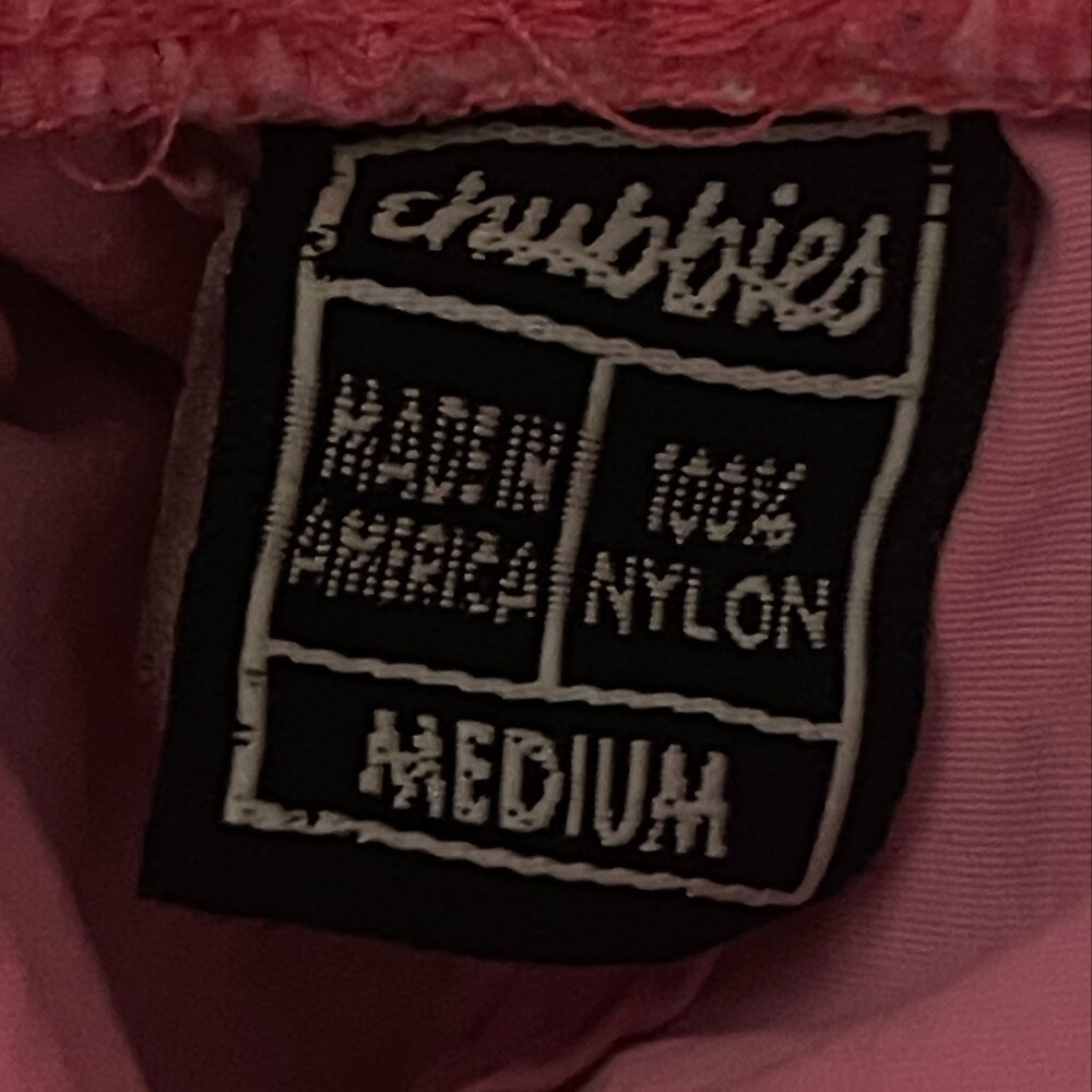 Chubbies Pink Swim Trunks Men’s Medium Retro Swim Shorts Pockets - Picture 3 of 4